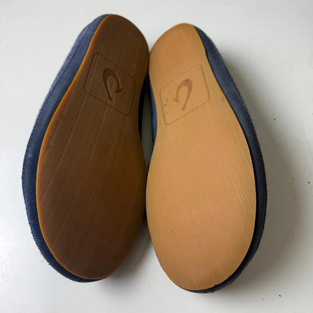 OluKai Moloa Hulu Mens Slippers Navy Blue Wool Blend Slip On Shoes 10411-DEDE 10